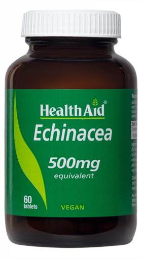 HealthAid Echinacea 500 mg Derived from Wild Herbs 60 Tablets