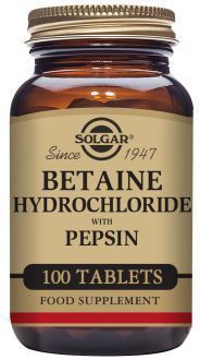 Solgar Betaine Hydrochloride with Pepsin 100 Tablets