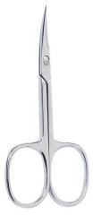 Chromeplated manicure cuticle scissors, curved tip