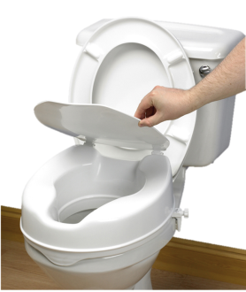 Ayudas dinamicas Lift toilet seat 15 Cm. with cap