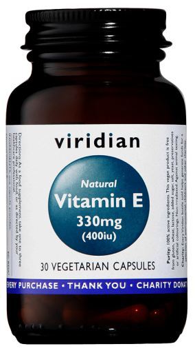 Viridian 330 mg natural vitamin E (400 IU) 30 Vegetable Capsules
