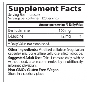 Benfotiamine with BenfoPure 150 mg 120 Capsules