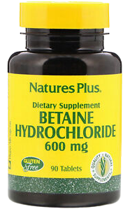 NaturesPlus Betaine Hydrochloride 600 mg 90 Tablets
