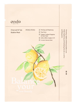Ondo Beauty 36.5 Charcoal and Yuja Pong-Pong Bubble Mask 25 gr