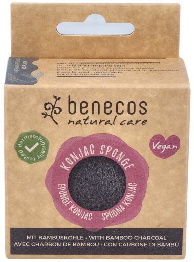 Benecos Natural Care Purifying Black Bamboo Konjac Sponge-Oily Skin