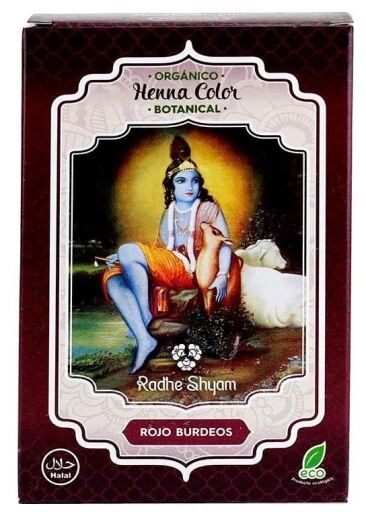 Radhe Shyam Henna Color Botanical Powder Dye Burgundy Red 100 gr