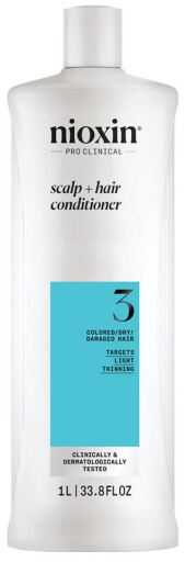 Nioxin System 3 Conditioner for Colored and Damaged Hair with Mild Weakening