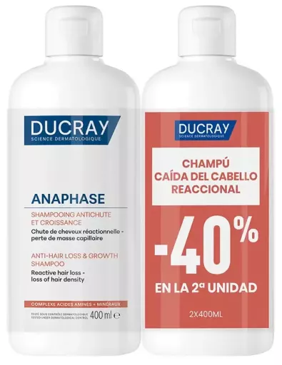 Ducray Anaphase Anti-Hair Loss and Hair Growth Shampoo Pack 2 x 400 ml