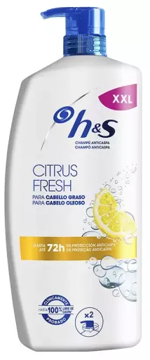 h&s Citrus Fresh Anti-Dandruff Shampoo for Oily Hair, 1000ml Pump Dispenser